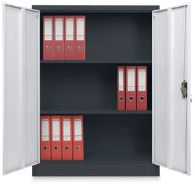 Dulap metalic universal mediu 90 x 40 x 120 cm, încuietoare cilindru, gri deschis - ral 7035