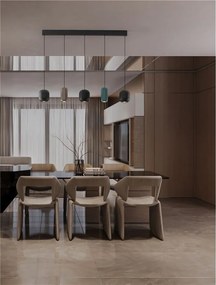 Lustra cu 5 pendule metal negru, maro, verde MARLIN