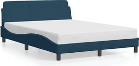 vidaXL Cadru de pat cu tăblie, Dover, albastru, 140x200 cm, catifea