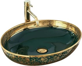 Lavoar pe blat Rea Margot 52 cm verde-auriu