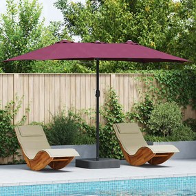 vidaXL Parasol de Grădină Roșu bordo 385 x 209 x 244 cm țesătură