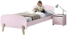 Set KIDDY în roz format dintr-un Pat copii (90x200) și o noptieră.