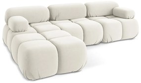 Colțar modular alb cu tapițerie din catifea Lokua – Makamii