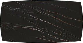 MIRABELLE-MASA BLAT ROTUNJIT CERAMICA NEGRU CU AURIU MAT EXTENSIBILA -PICIOR METALIC BRONZ 180 cm /90 cm