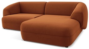 Colțar portocaliu cu tapițerie din catifea (cu colț pe partea dreaptă) Moana – Makamii