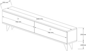 Comoda TV, Hanah Home, Paris, 160x40x25 cm, Maro