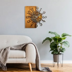 Ceas de perete 58x58 cm 1xAA lemn/metal