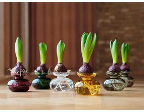 Vază verde din sticlă lucrată manual (înălțime 9 cm) Inu – Zone