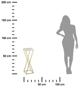 Suport pentru flori LOFT 70x24 cm auriu/alb