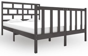 3101320 vidaXL Cadru de pat mic dublu, gri, 120x190 cm, lemn masiv de pin