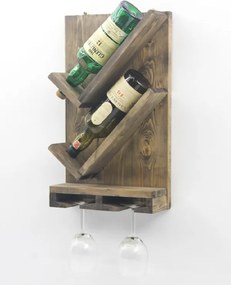 Stand sticle vin din lemn,seria wood, Homs Bar, Natur, 50 x 30 x 10.5 cm,700037