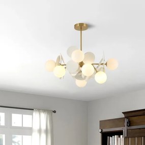 Brilagi - Lustră pe tijă BALMO, 8xG9/9W/230V, Ø 60 cm, auriu/alb