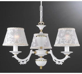 Candelabru 3 brate design italian din alama cu metal alb 9630