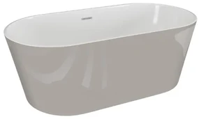 Cada de baie ovala freestanding Spatio Zoe, acril, gri, 160 x 80 cm