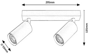 Spot de tavan SOLO 2xGU10/25W/230V alb Rabalux 2082