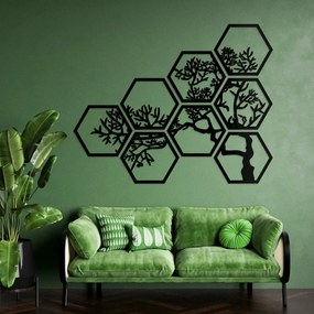 DUBLEZ | Decorațiune autoadezivă - Arbore în hexagoane (8 piese)