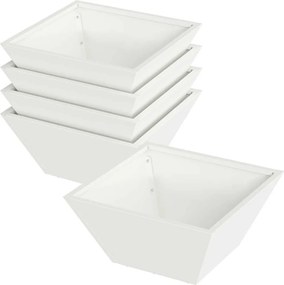 vidaXL Vază pentru Grădină 5 pcs Alb 35 x 35 x 15 cm