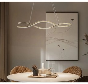 Lustra LED CCT suspendata cu telecomanda SPARK WAVES 120 auriu