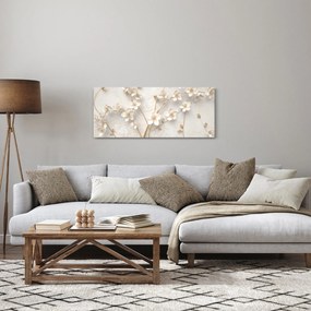 Tablou - floare aurie - abstractă (120x50 cm)