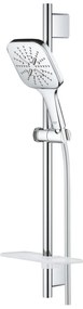 Set dus crom cu bara, para dus patrata si furtun Grohe Rainshower Smartactive 130 Cube