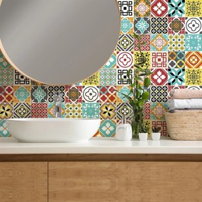 Set de 24 autocolante de perete Ambiance Montecito, 15 x 15 cm