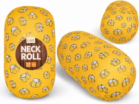 Perna de calatorie BEER NECK ROLL 30x15 cm, galben