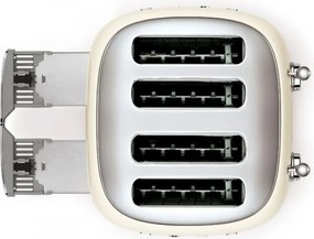Prăjitor de pâine SMEG 50's Style TSF03CREU, 2000 W, 4 felii, 6 niveluri, Tava pentru firimituri, Cablu integrat, Oțel inoxidabil, Culoare crem