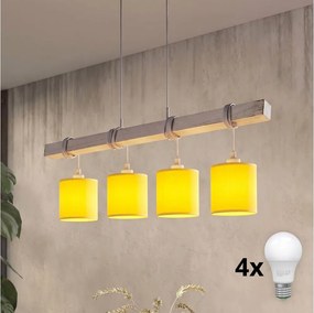 Brilagi - Lustra LED pe cablu NUBILA 4xE27/60W/230V gri/galben