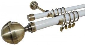 Galerie dubla KULA LUX - 25/19 - alb/aur antic (Alege marime: 200 cm)