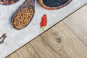 ANDRE 3343 covor lavabil Condimente, bucatarie, anti-alunecare - argint / bej