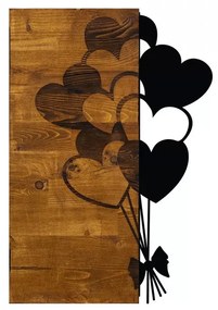 Decor de perete Mioli, lemn/metal, maro/negru, 39 x 58 cm