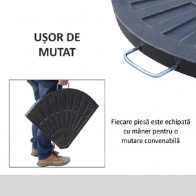 Outsunny Set 2 Greutăţi pentru Umbrelă de 28 kg cu Design în Evantai şi Mâner, 66x47x4.2 cm, Bronz | Aosom Romania