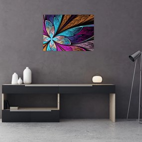 Tablou pe sticlă - Floare, abstracție (70x50 cm)
