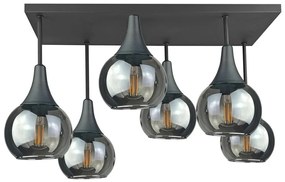 Lustră aplicată SOMA 6xE27/60W/230V negru/negru fumuriu