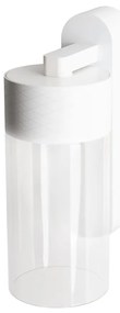Aplica de perete LED metal alb si sticla Fusion