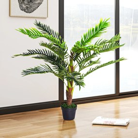 Outsunny Planta Artificiala Palmier Cycas Inaltime 123cm, Planta Artificiala cu Ghiveci Inclus, Decoratiune pentru Casa si Gradina | Aosom Romania