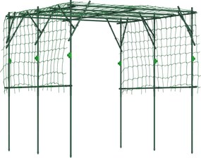 Outsunny Grilaj din oțel de introdus rezistent la rugină suport pentru plante cățărătoare spalier 223 x 223 x 223 cm arcadă pentru trandafiri Verde | Aosom Romania
