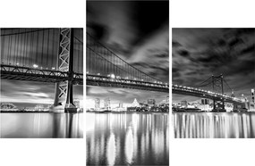 Tablou - Podul Benjamin Franklin, Philadelphia, alb-negru (90x60 cm)