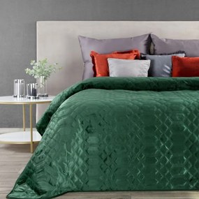 Cuvertură de pat din catifea matlasată verde Lăţime: 220 cm Lungime: 240cm