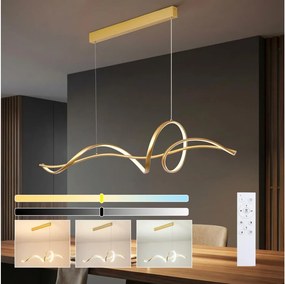 Brilagi - Lustră LED reglabilă pe cablu SIGNATURE LED/55W/230V 120x23 cm aurie + telecomandă