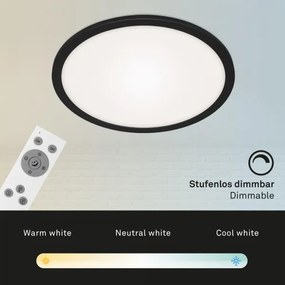 Plafonieră LED dimabilă Briloner 7168-015 PIATTO LED/22W/230V negru + telecomandă