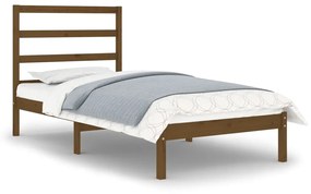 3104896 vidaXL Cadru de pat mic single, maro miere, 75x190 cm, lemn masiv