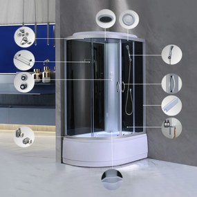 Cabină de duș Cora cu tavă adâncă și instalare pe partea dreaptă