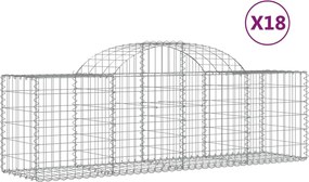 vidaXL Coșuri gabion arcuite 18 buc, 200x50x60/80 cm, fier galvanizat