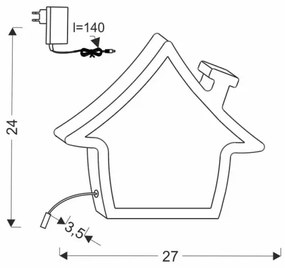 Lampă de birou pentru copii HOUSE LED/10W/230V roz