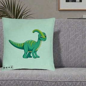 Perna Decorativa Parasaur Verde, 40x40 cm, Verde Menta, Husa Detasabila, Perna Inclusa, BEKZ®