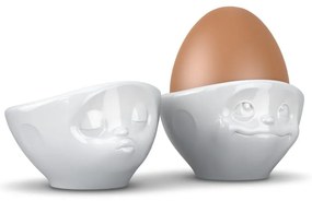 Set 2 suporturi din porțelan pentru ouă, 58products Kissing &amp; Dreamy, alb