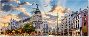 Tablou - Calle Gran Vía, Madrid, Spania (120x50 cm)