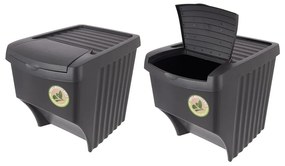 Coșuri de gunoi negre 3 buc. pentru reciclare 3x22 l din plastic – Orion