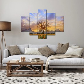 Tablou - Peisaj cu floarea soarelui (150x105 cm)